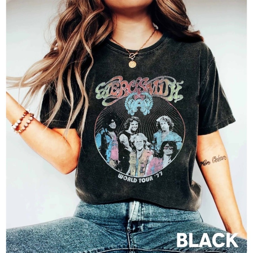 Comfort Colors Band Tee Retro Band Tee Aerosmith Concert Tshirt